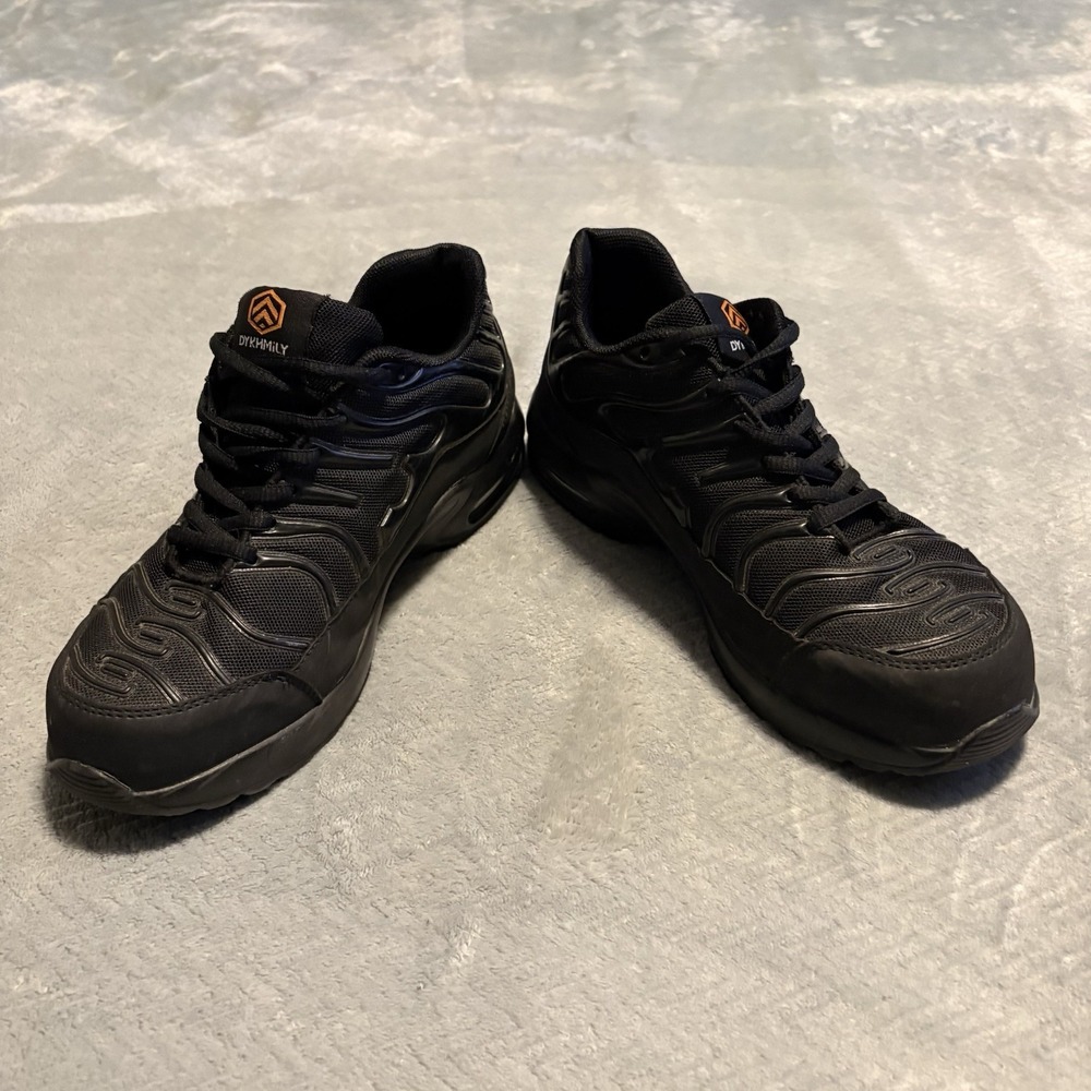 DYKHMILY Steel Toe Black Sneakers for Women Size 8